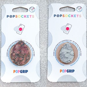 Red Jasper or Grey Marble Gemstone Popsocket - Red Jasper Popsocket / Grey Marble Popsocket / Gemstone Popsocket / Red Gemstone Phone Grip