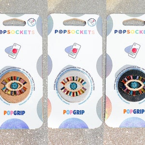 Kleurrijke Regenboog Strass Evil Eye Popsocket - Bling Popsocket / Strass Popsocket / Pearl Evil Eye Phone / Rainbow Evil Eye Phone Grip