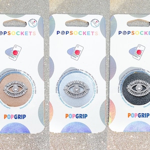 Silver Rhinestone Evil Eye Popsocket - Bling Popsocket / Rhinestone Popsocket / Silver Evil Eye / Evil Eye Phone Grip / Bling Evil Eye Phone