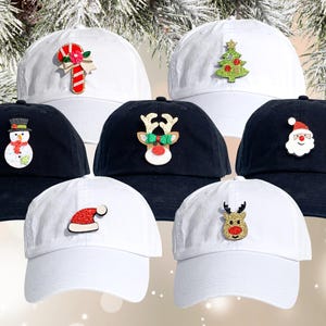 Glitter Christmas High Ponytail Baseball Hat -Holiday Party Hat / Bling  Santa Hat / Rudolph Reindeer / Snowman/ Christmas Tree / Candy Cane