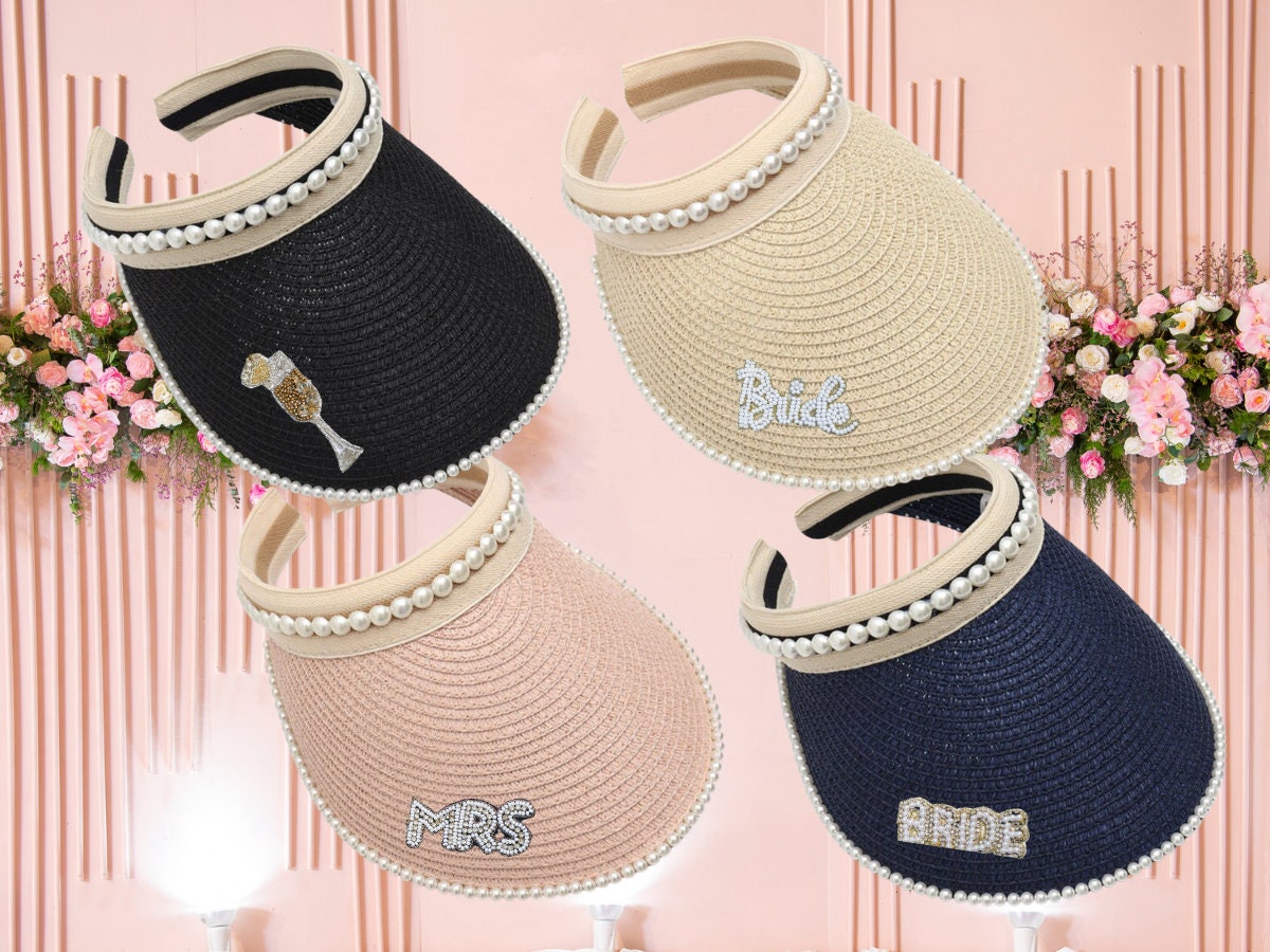 Beaded Trim Wide-Brim Straw Hat in Beige with Pink & Blue Accents Cream-colored fedora with beaded brim and eagle designs for sale main image 3