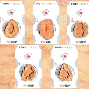 Skimrande persika / rosa geode-popsocket - Druzy Popsocket / persika geode-popsocket / agat-popsocket / kristall-popsocket / ädelstens-popsocket