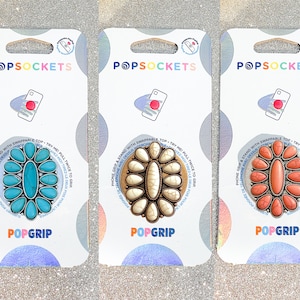 Turquoise Ivory Coral Concho Popsocket - Turquoise Concho / Ivory Concho / Western Popsocket / Turquoise Popsocket / Copper Popsocket / Grip