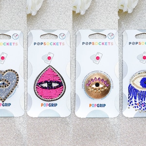 Evil Eye Popsocket - Strass Evil Eye / Bling Evil Eye / Beaded Evil Eye Phone Grip / Fringe Evil Eye / Blue Evil Eye / Pink Evil Eye
