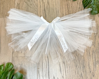 Custom Bridal Bikini Veil -Swim Suit Veil / Bachelorette Veil / Honeymoon Gift / Personalized Mrs Veil / Custom Name Veil / Bling Booty Veil