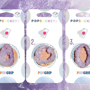 Amethyst Purple Geode Popsocket - Druzy Popsocket / Amethyst Popsocket / Purple Agate Popsocket / Crystal Popsocket / Gemstone Popsocket
