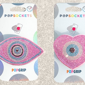 Strass boze oog popsocket - strass boze oog / roze boze oog / turkoois boze oog / hart boze oog / strass popsocket / bling-bling