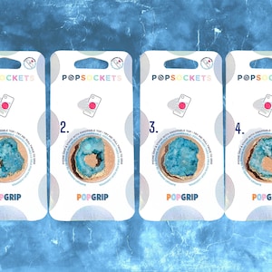 Turquoise Blue Geode Popsocket - Druzy Popsocket / Turquoise Popsocket / Blue Agate Popsocket / Blue Crystal Popsocket / Gemstone Popsocket