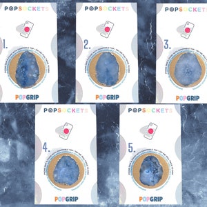 Sapphire Blue Geode Popsocket: Druzy Crystal Gemstone PopGrip
