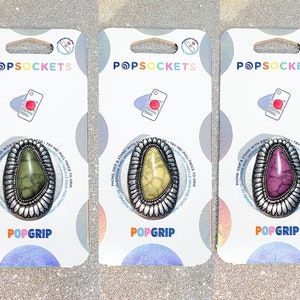 Silver and Marble Popsocket - Concho Popsocket / Green Marble Phone Grip / Yellow Marble Phone Grip / Purple Marble Phone Grip / Silver Grip