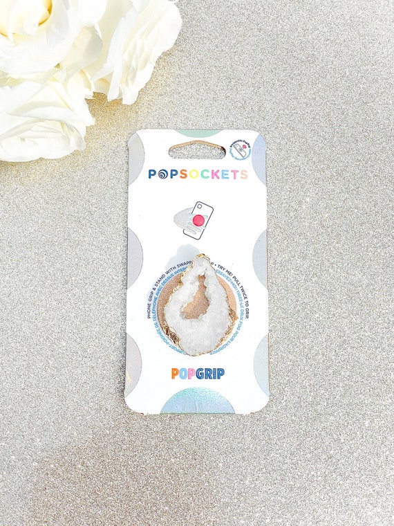 Iridescent White Quartz Geode Popsocket Druzy Popsocket / Etsy
