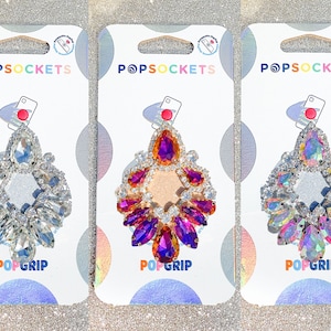 Crystal Rhinestone Popsocket - Rhinestone Glam Popsocket / Rose Gold Popsocket / Crystal Phone Grip / Pink Rhinestone Popgrip / Bling Phone