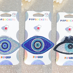 Strass Blue Evil Eye Popsocket - Strass Evil Eye / Blue Evil Eye / Strass Popsocket / Wimpers Popsocket / Silver Blue Popgrip