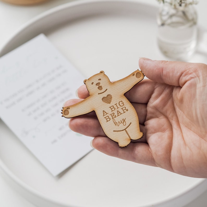 Little Pocket Hug Token and Gift Card Sending You A Big Bear Etsy