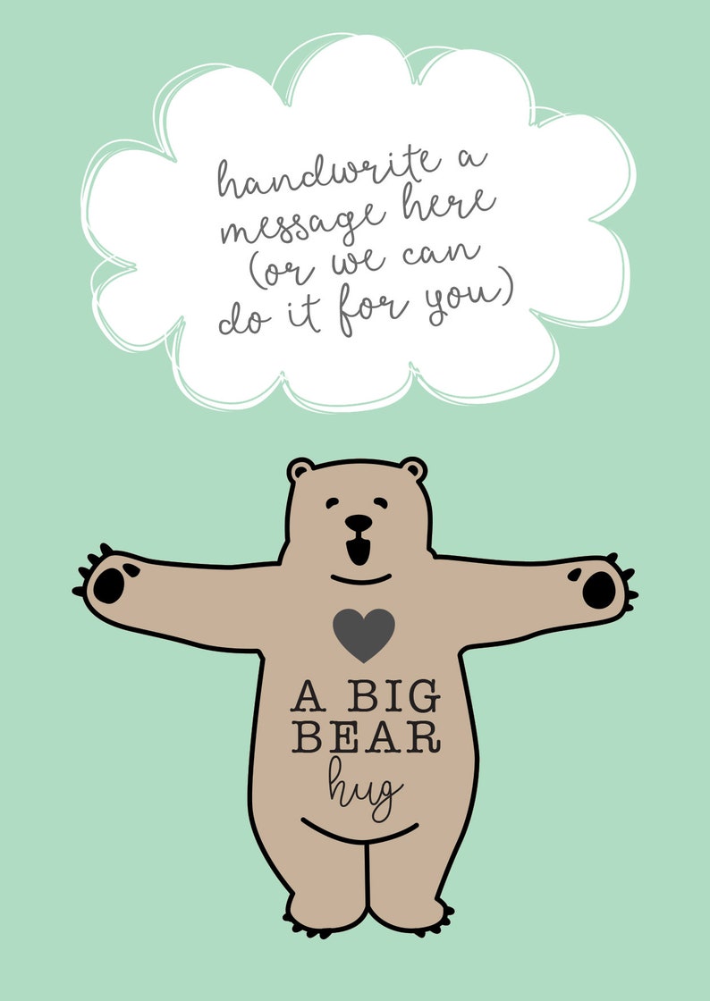 Cute Rabbit Friend Mum Daughter A6 Missing you postcard greeting card pocket hug