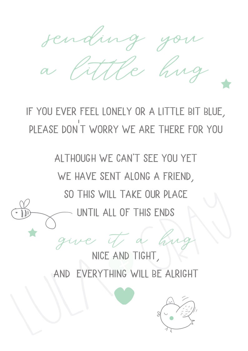 Cute Rabbit Friend Mum Daughter A6 Missing you postcard greeting card pocket hug