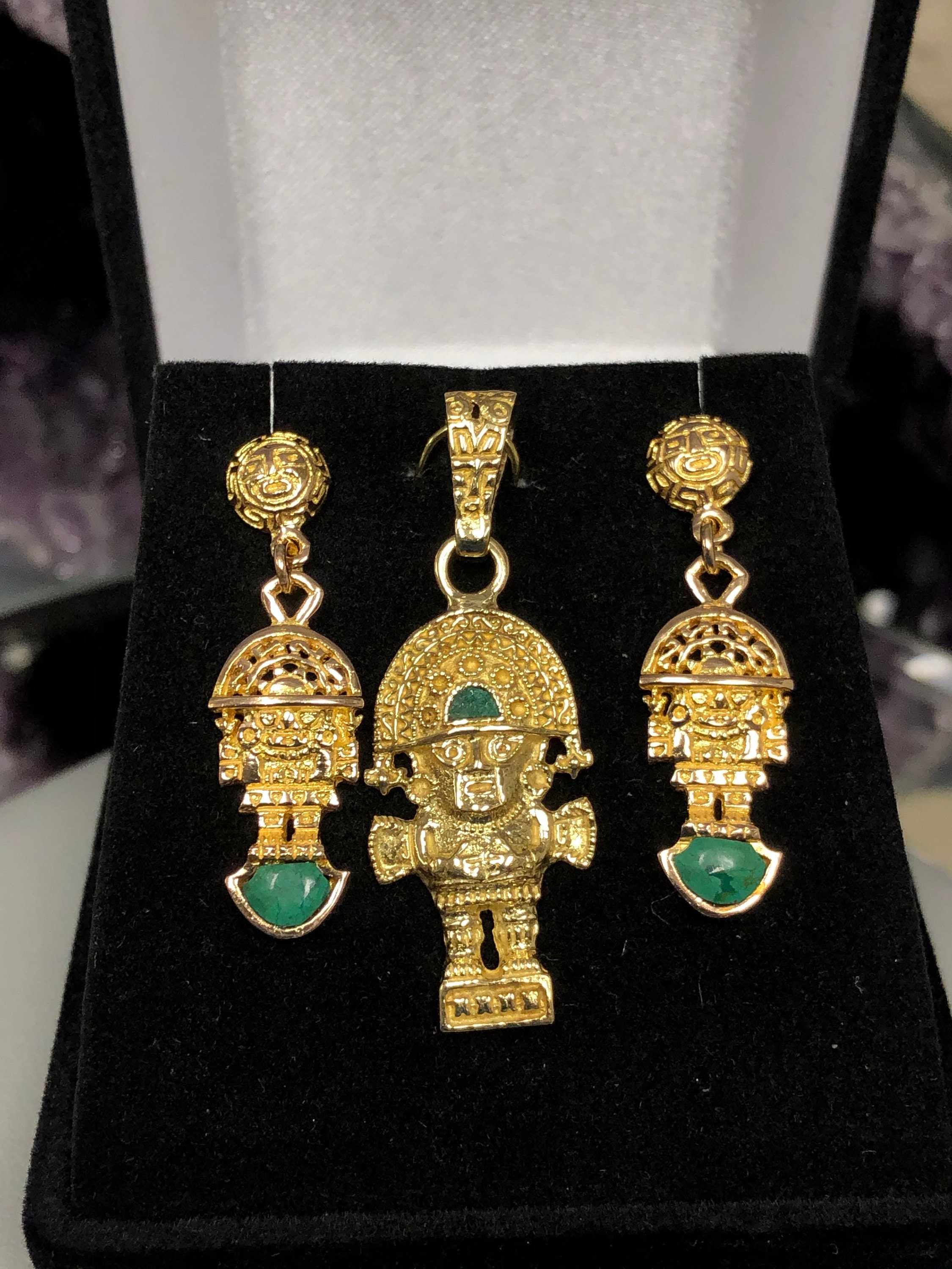 Aztec man earrings - España