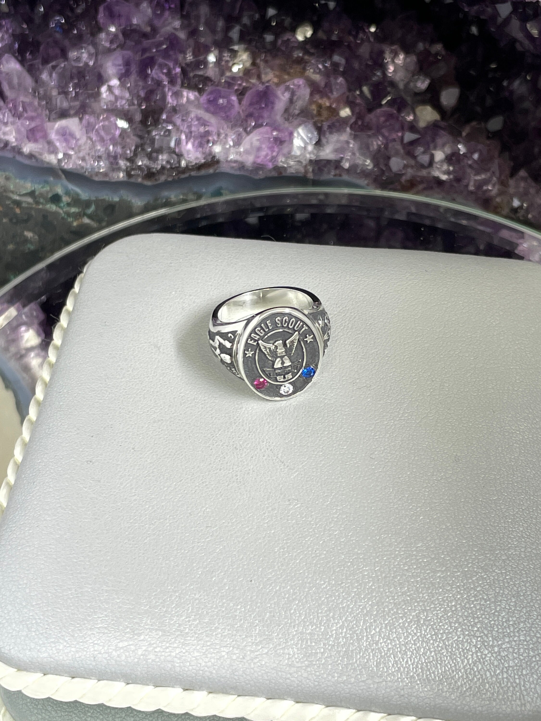 Custom Made eagle Scout Ring in Solid Sterling - Etsy