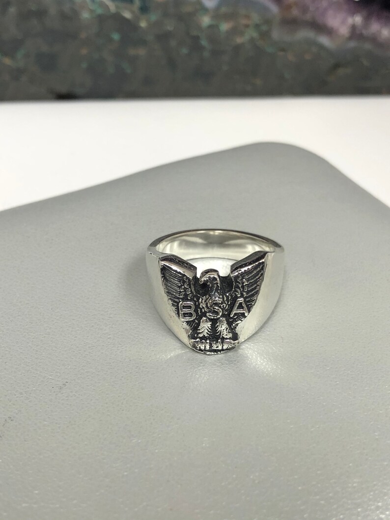 Custom 'boy Scouts of America' Eagle Ring in Solid Etsy