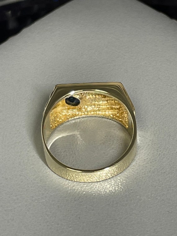 Vintage restored solid 14K gold ring with gorgeou… - image 8