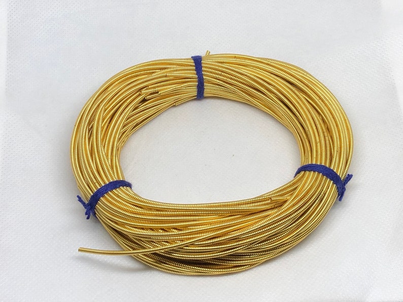 Jewellery Wire Stiff French Bullion Wire in Gold Color for Hand Embroidery Work Bullion Purl French Gimp Wire
