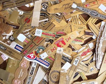 Cigar Bands; ephemera; vintage; junk journal; papercraft; collage; mixed media; collection
