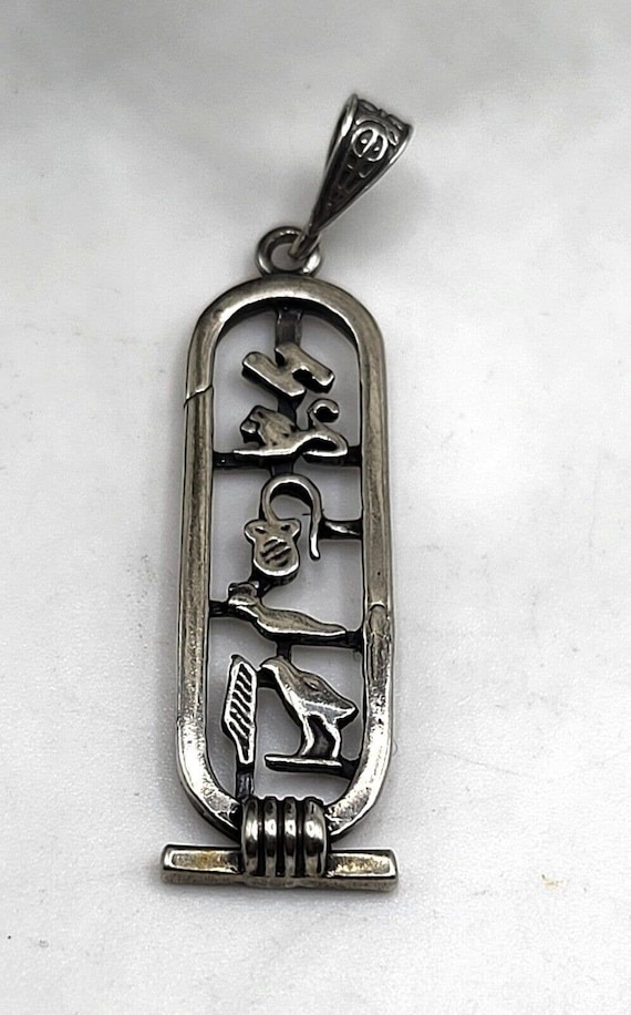 Vintage Sterling Silver Egyptian Hieroglyphic Rune