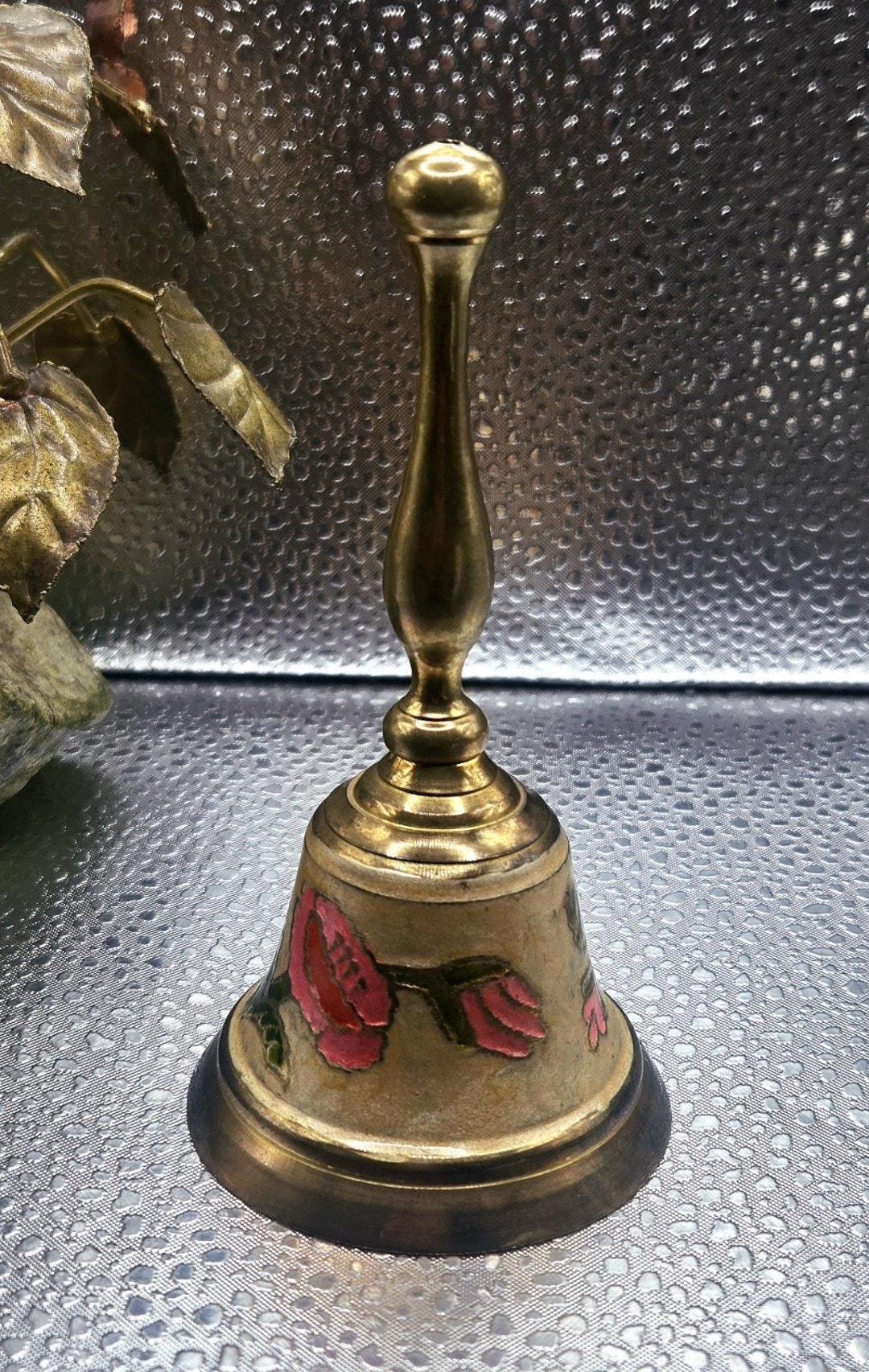 Vintage Hand Painted Enamel Inlay Floral Brass Bell - Etsy