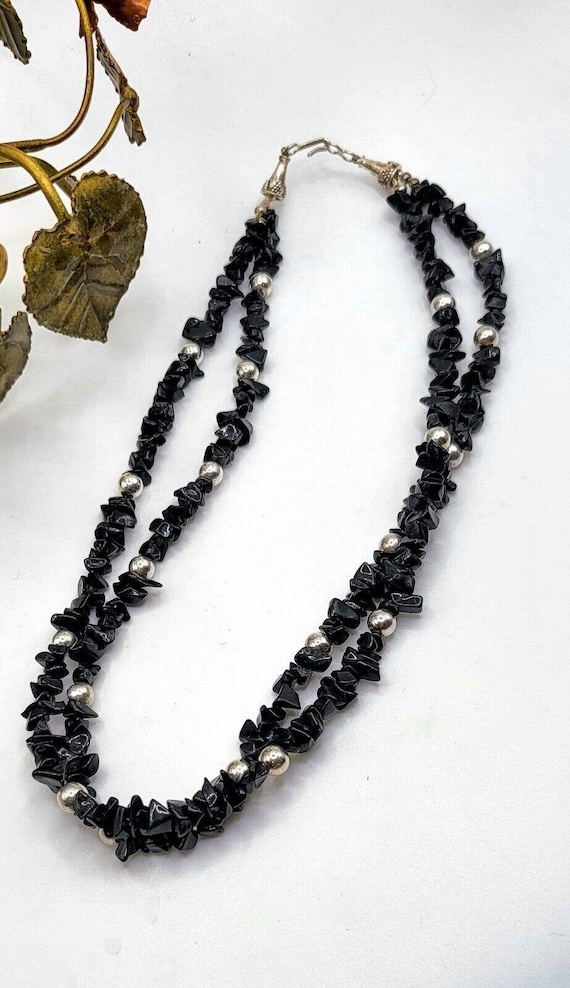 Artisan Crafted Double Strand Black Onyx Nugget St