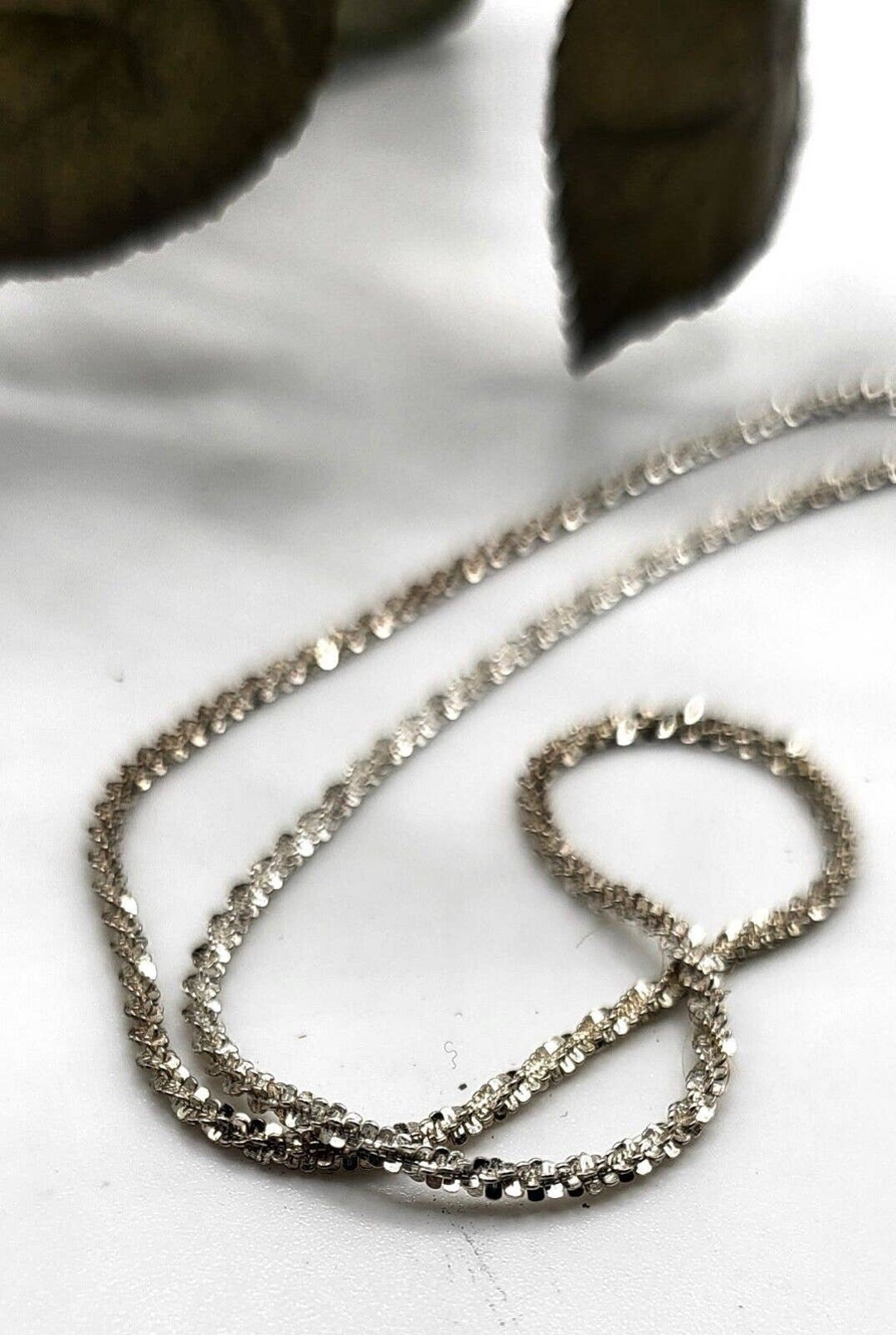 Fas Silver Vintage FAS Italy Sterling Silver 17.5 Shimmer Sparkle - Etsy