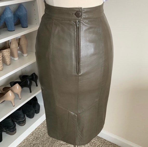 genuine leather pencil skirt