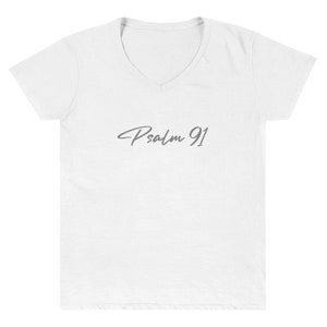 Psalm 91 - Casual V-Hals T-shirt voor dames