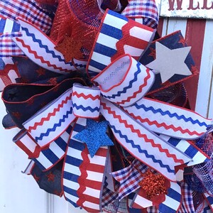 Patriotic Front Door Wreath, July 4th Wreath, Americana Wreath, Large Mesh Wreath, Independence Day Decor, image 5