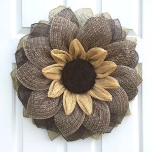 Fall Sunflower Wreath, Front Door Wreath, Handmade Wreath, Autumn Wreath