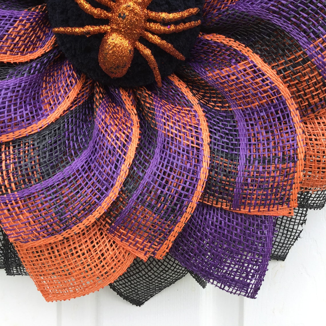 Halloween Wreath Flower Halloween Wreath Fall Wreath Spider Etsy