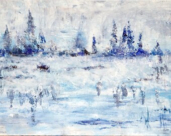 Winter Mist Painting Etsy