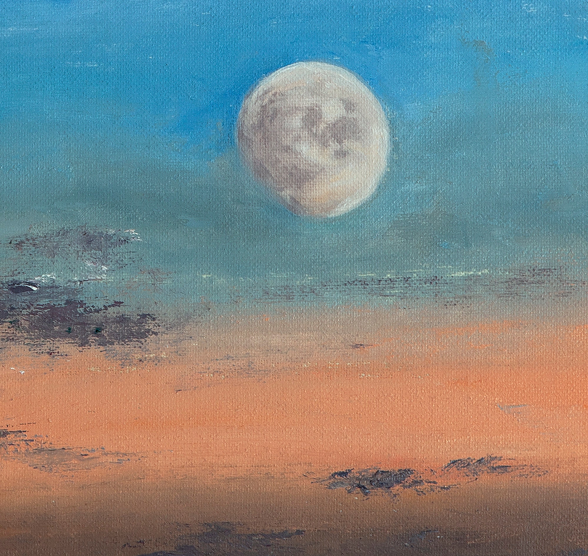 Mond Gemälde Himmel Kunst Nacht Landschaft Könnte Kunstwerk | Etsy
