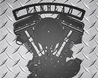 Panhead Engine Metal Garage Sign - Gift for Biker & Motorcycle Enthusiast - Man Cave Decor - Home Bar Wall Hanging - Panhead Motor Wall Art