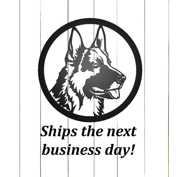 German Shepherd Dog Silhouette Metal Sign - Perfect Gift for Dog Lover - Pet Owner Gift - Dog Metal Wall Art - Canine Steel Wall Art