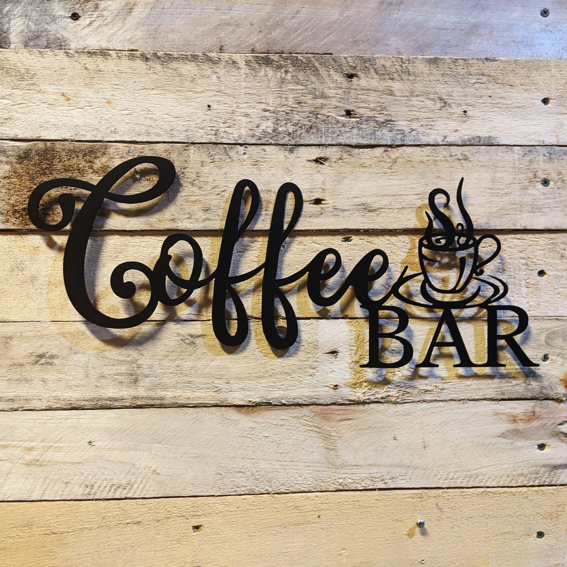 Coffee Bar Script Metal Sign Kitchen Wall Décor Café Sign Etsy