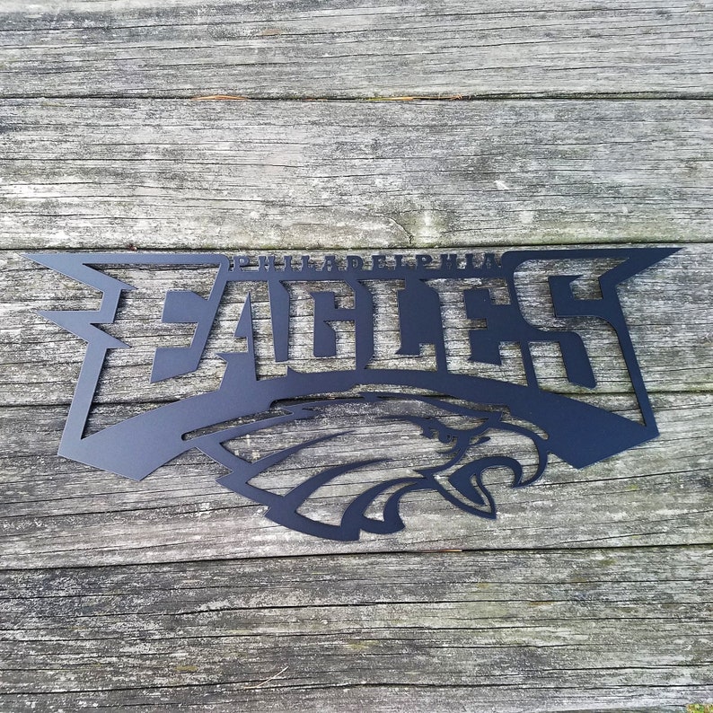 Eagles Logo Metal Sign Philadelphia Eagles Football Fan Wall Etsy