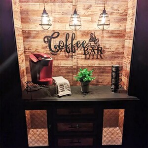 Coffee Bar Script Metal Sign Home Coffee Area Wall Décor Steel Script ...