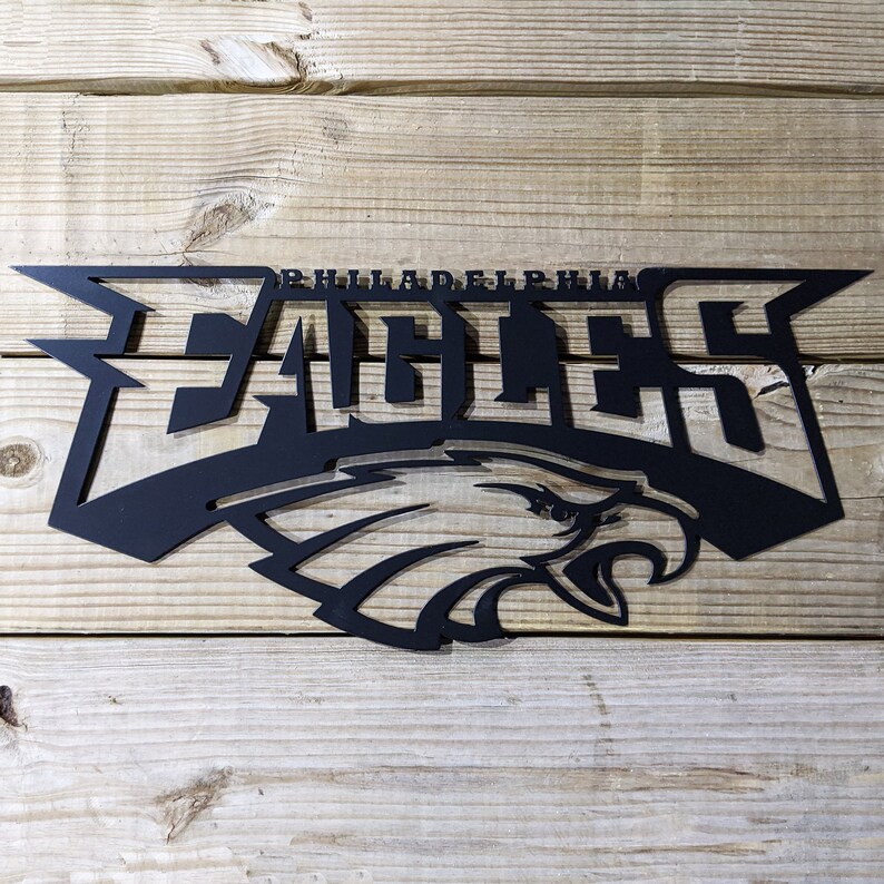 Eagles Logo Metal Sign Philadelphia Eagles Football Fan Wall Etsy