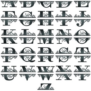 Scroll Monogram Family Name Metal Sign With Rear Mount Brackets ...