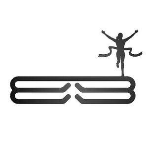 Female Runner Finish Line Medal Rack - Gift for Runner - Steel Runner Medal Wall Hanging - Race Medal Hanger - 5k 10k Marathon Medal Display