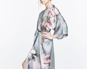 Silk Kimono Robes (Long) - KUREN | KIM+ONO Silk Collection - hand crafted for Brides, Bridesmaids & Birthdays