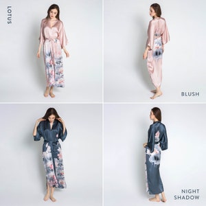 Silk Kimono Robes (Long) - LOTUS | KIM+ONO Silk Collection - hand crafted for Brides, Bridesmaids & Birthdays