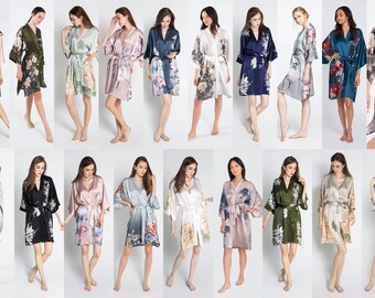 Silk Kimono Robes (Multiple Designs) - Short | KIM+ONO Silk Collection - hand crafted for Brides, Bridesmaids & Birthdays