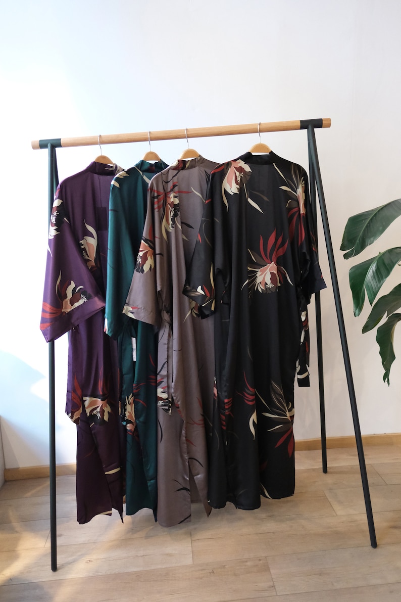 Kimono Robe Satin HANA Long KIMONO Collection Gifts for Brides, Bridesmaids Gifts, Anniversary & Birthday Presents image 6