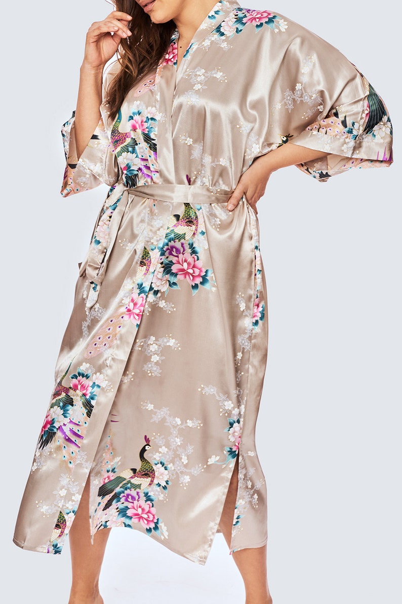 Plus Size Kimono Robes (Multiple Designs) - Long | KIM+ONO Curve Collection in Satin - Gifts for Brides, Bridesmaids & Anniversaries image 4
